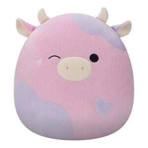NWT Squishmallows Patty the Pink & Purple Cow Plush 16" Valentine's Day Gift